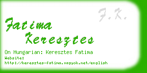fatima keresztes business card